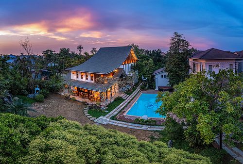 The architecture and landscaping makes this one of the most attractive restaurants regardless of your dietary preferences. at An Nhien Garden in Hue