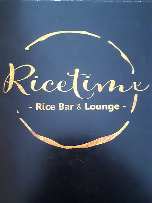 Ricetime-Logo on the menu at Ricetime in Celle
