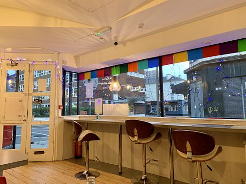 Seating area at King Dumpling in Preston