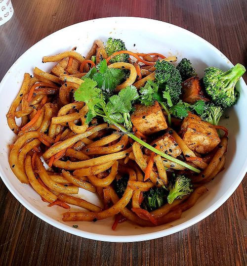 Japanese Pan Noodles with Seasoned Tofu at Noodles & Company in Upper Arlington