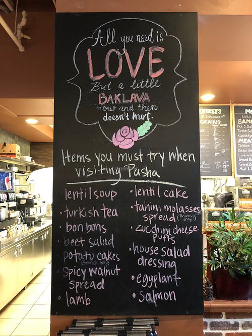 Chalkboard at Pasha Mezze in Norfolk