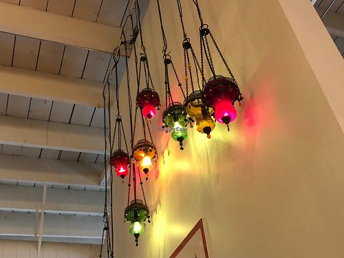 Turkish lanterns at Pasha Mezze in Norfolk