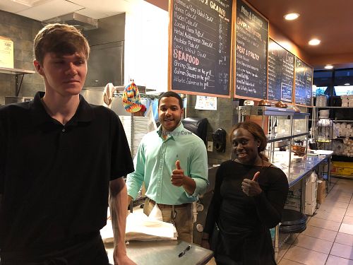 David, Aaron, and Elizabeth (all incredibly personal!) at Pasha Mezze in Norfolk