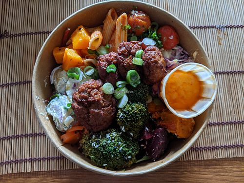 Falafel salad bowl at The Picnic Basket in Prestwick