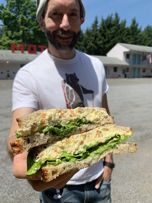Eggless egg salad from the outpost at Baba's Outpost in Kerhonkson