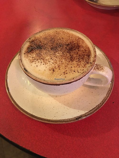 Oat milk cappuccino  at The Sitting Room in Saltburn-by-the-sea