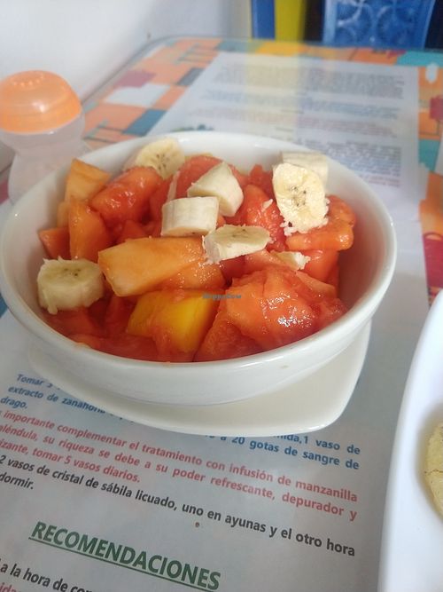 Fruit bowl (part of meal of the day) at Gira El Sol in Pasto