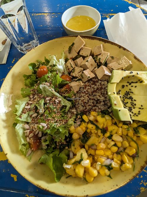 Vegan Bowl with mustard dressing at Art Food Corner in Funchal