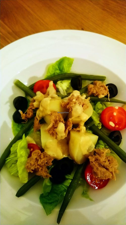 Vegan salad nicoise at The Oasis Plant Based Eatery in Paignton