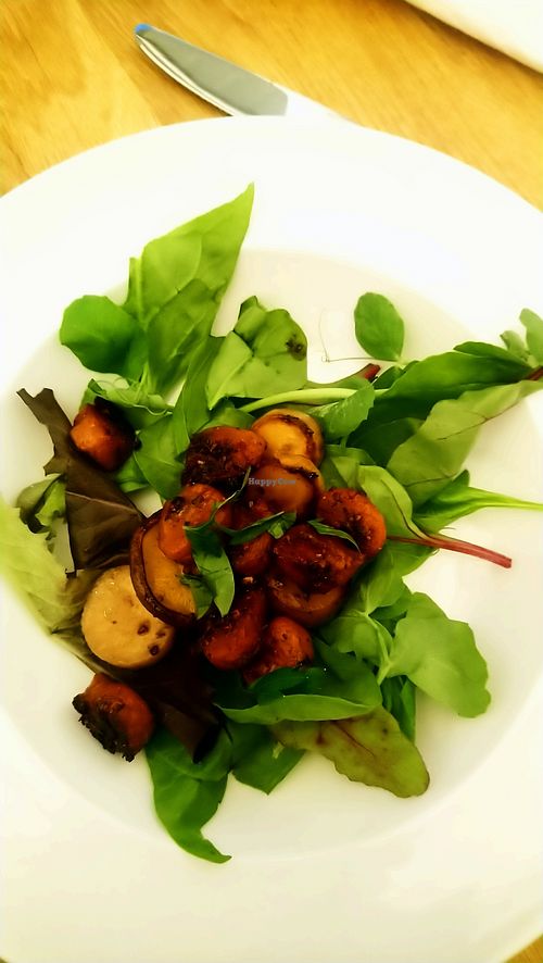 Vegan chorizo and mushrooms at The Oasis Plant Based Eatery in Paignton