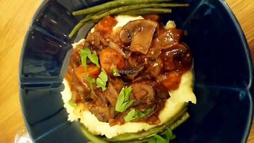 Vegan bourgingon at The Oasis Plant Based Eatery in Paignton