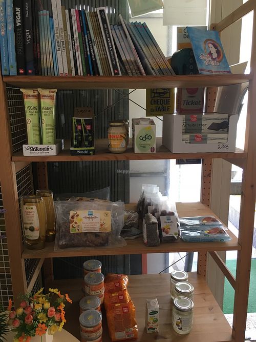 Vegan products  at Loving Hut in Menton