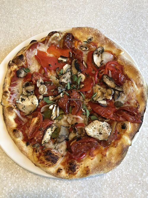 Wood Roasted Vegetable Pizza with mushrooms, peppers, onions, & tomatoes  at Brixx Wood Fired Pizza in Hendersonville
