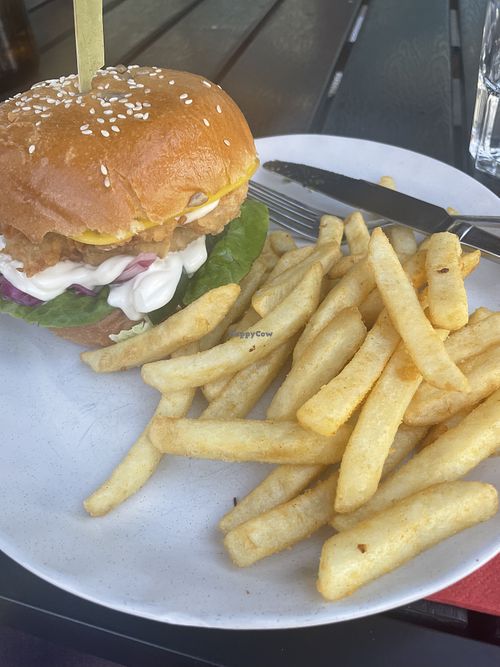 Vegan chicken burger  at Rooh in Horsham