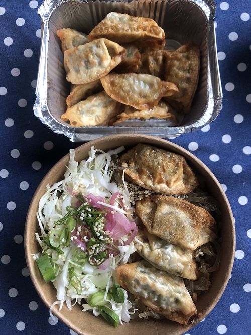 japche combo and extra dumplings  at KSF (Korea Street Food) in Ljubljana
