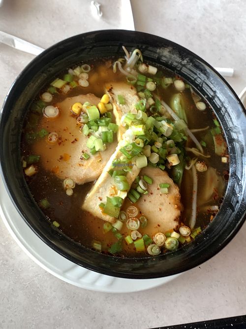 Spicy Shoyu ramen  at Asian Vegan Bistro in Bakersfield