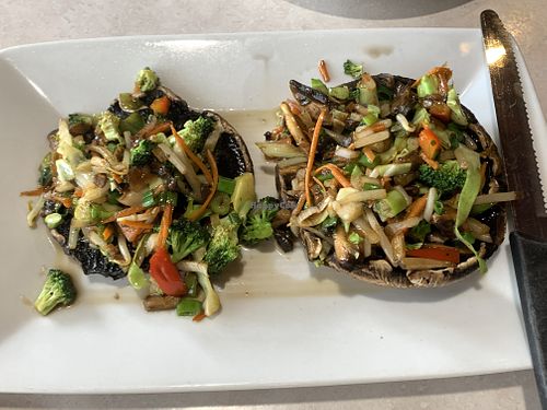 Stuffed mushroom appetizer  at Asian Vegan Bistro in Bakersfield
