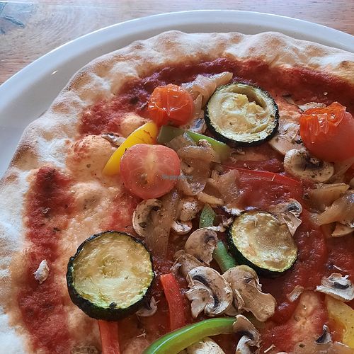 Vegan pizza at Amici in Torquay