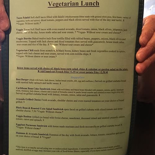 veg menu lunch at Salt Bay Cafe in Damariscotta