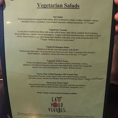veg menu salads at Salt Bay Cafe in Damariscotta