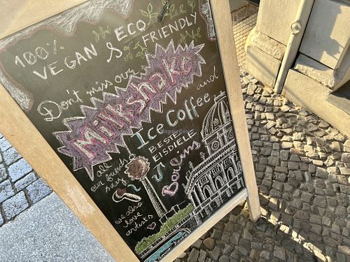 sign  at Green Scoop Vegan in Berlin