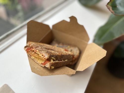 THE SALAMI
Margo’s Cheeze mix with onions, seitan salami & our homemade cherry tomato tapenade  at Margo's Amsterdam - Jordaan in Amsterdam