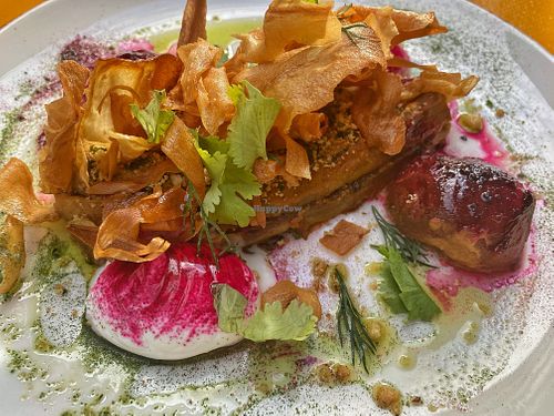 Char-grilled Aubergine at Vegan Oasis in Tallinn