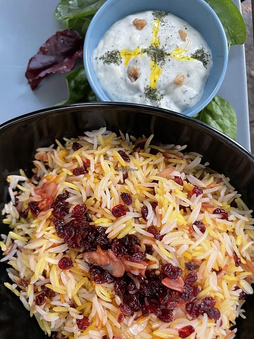 rice bowl at Aftab Persian Streetfood in Berlin