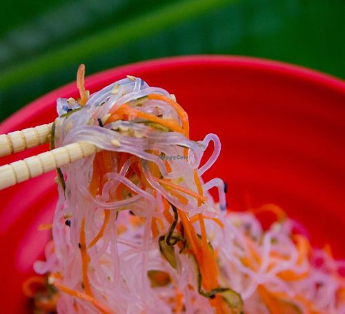 Rice noodles at Japa Vegana in Brasilia