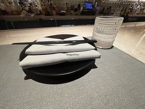 Elegant glassware at PLANTA Queen in New York City