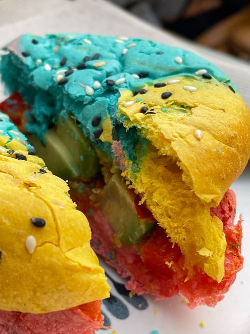 Rainbow avocado sandwich at Amour Soul Space in Ericeira