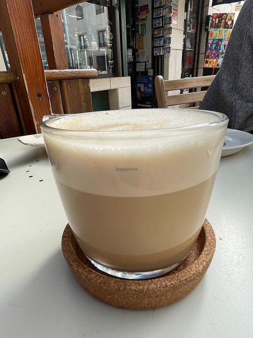 Coffee and milk (oat) at Amour Soul Space in Ericeira