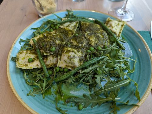 Green Velvet ravioli at Pastan Bristol in Bristol
