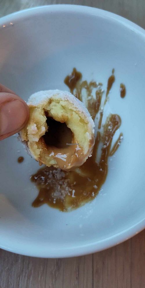 Inside of Biscoff mini doughnuts at Pastan Bristol in Bristol
