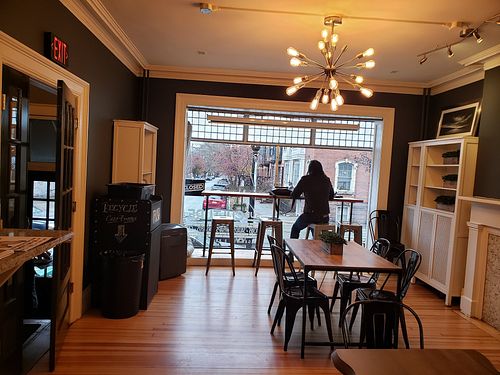 Window bar for people watching at Subculture Vegan Deli & Provisions  in Albany