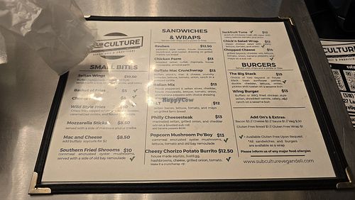 Menu at Subculture Vegan Deli & Provisions  in Albany