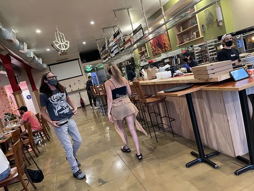 Outdoor and indoor packed at Mazal in Los Angeles