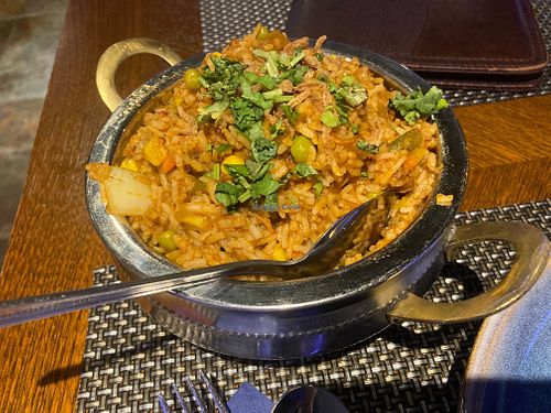 Vegan biryani at 1947 Restaurant & Bar in East London