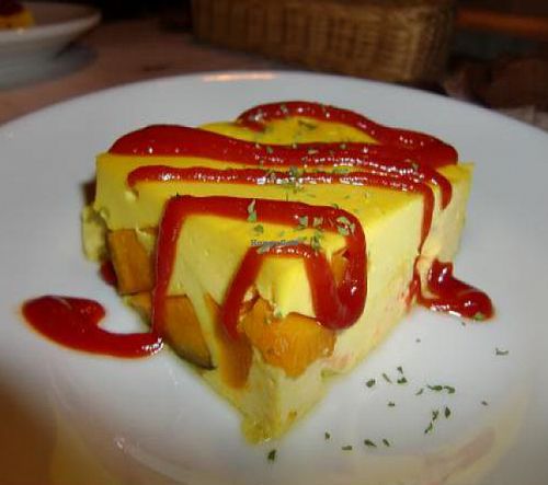 Tofu Spanish omelet with pumpkin at AIN SOPH.Ginza in Tokyo