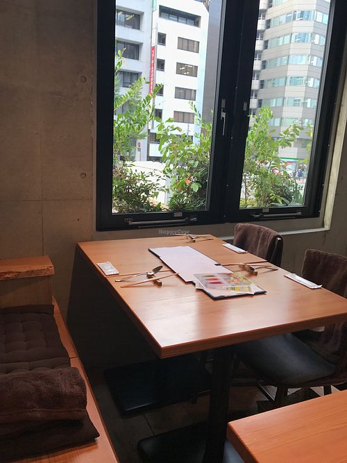 Green pots outside at AIN SOPH.Ginza in Tokyo