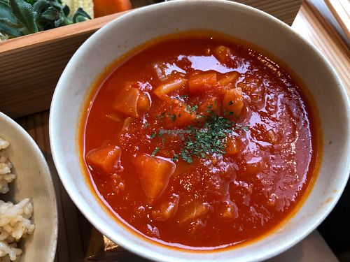 Tomato soup at AIN SOPH.Ginza in Tokyo
