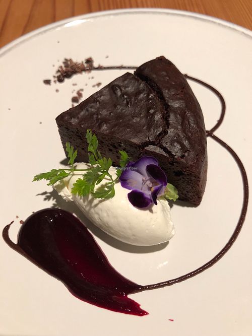 Chocolate cake - dry and dull but the cream was nice at AIN SOPH.Ginza in Tokyo