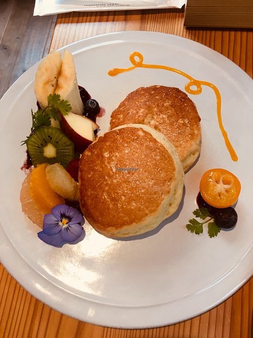 Delicious pancakes! Best whipped but cream! at AIN SOPH.Ginza in Tokyo