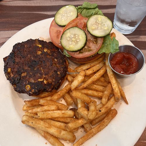 Vegan Black Bean Burger  at Vernal Brewing Company in Vernal