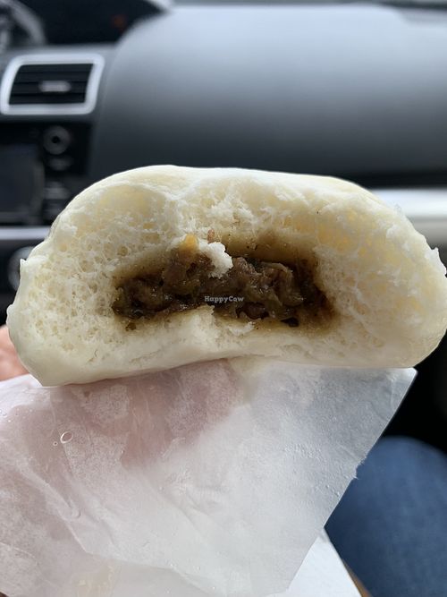Inside the steamed buns…they are so good!   at Pho Vegan Asian Cuisine in Folsom