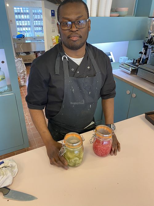 Home made pickles by our chef Phillippe  at Kinder Kitchen in South East London