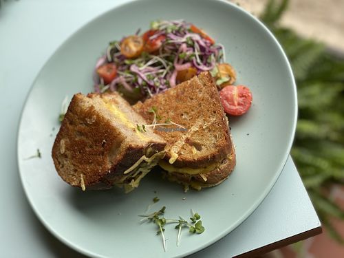 Vegan cheese and home made pickles  at Kinder Kitchen in South East London