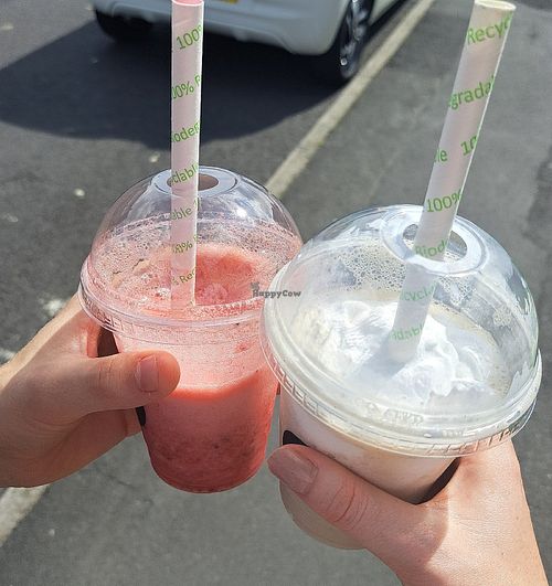 banana milkshake and red berry smoothie at that coffee place in Yatton