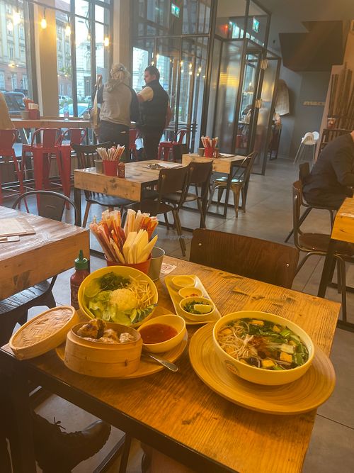 Few vegan options , cool place   at Oriental Soup House - Szervita tér in Budapest