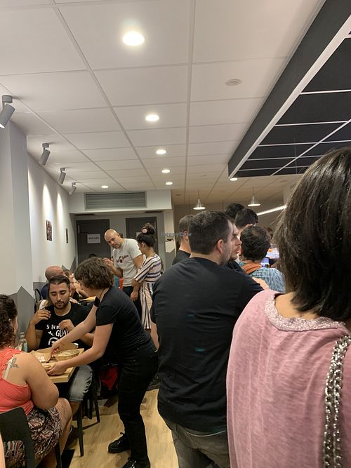 The crowds! at A Flama in Zaragoza